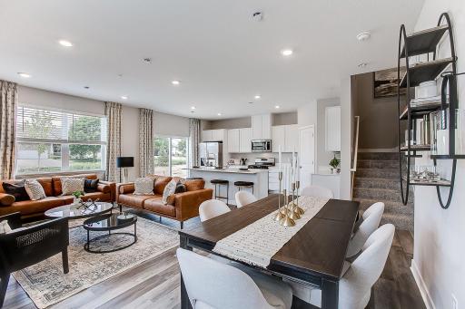 Need more space? There is plenty of room for a larger dining table or additional family room space. *Model home, colors and finishes will vary.