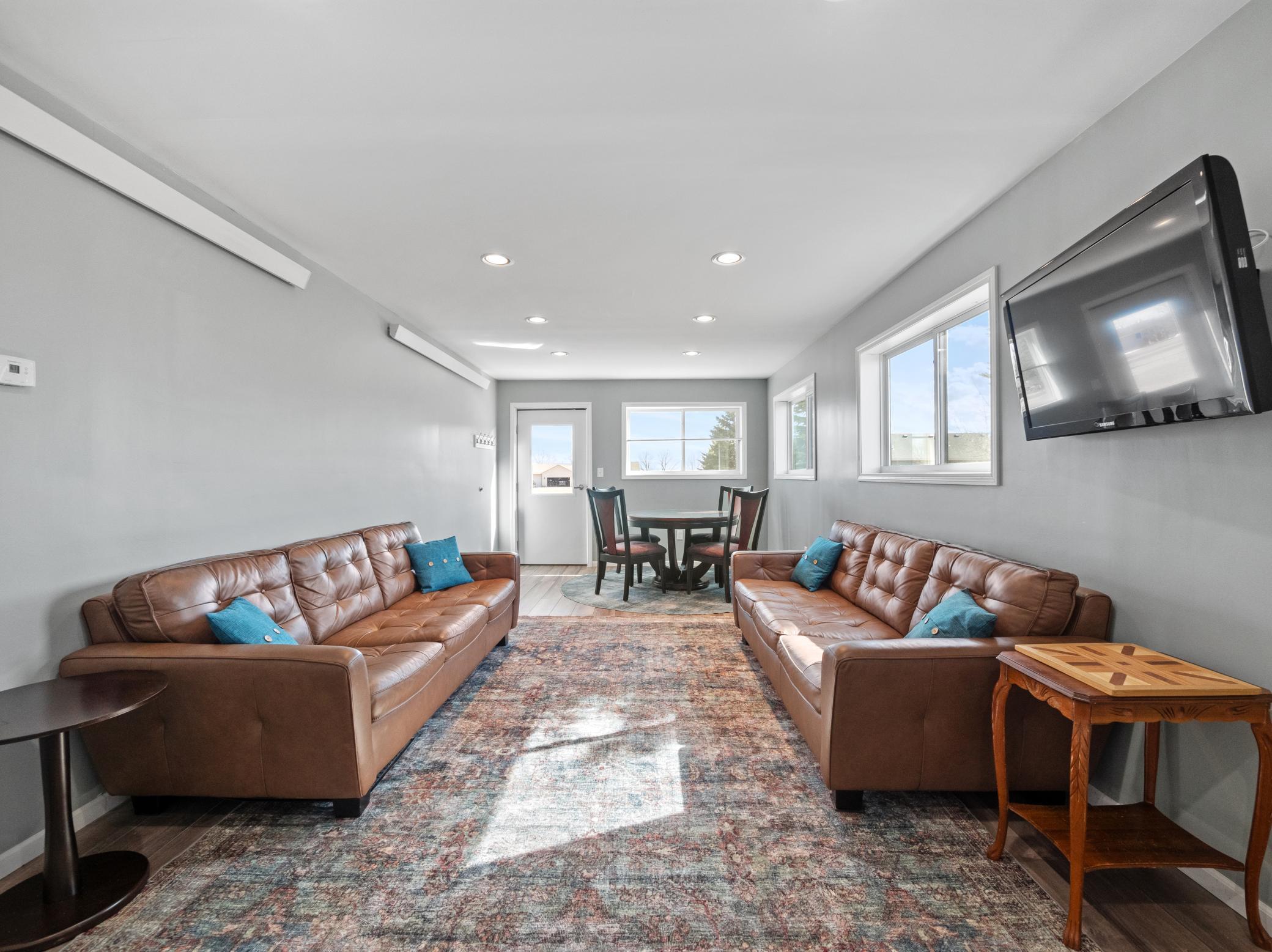 COV radiant heaters (upper walls) keep this space cozy warm. And you also get a window A/C unit for those hot days.