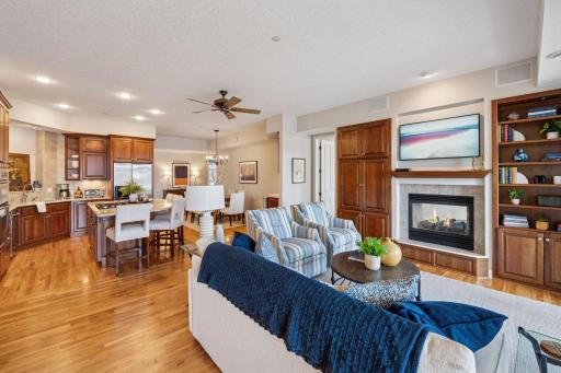 Beautiful hardwood floors that flow throughout the open floor plan