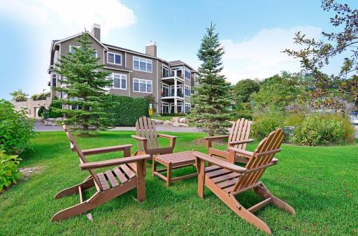 Plenty of communal spots around the property to sit back and enjoy the stunning lake views