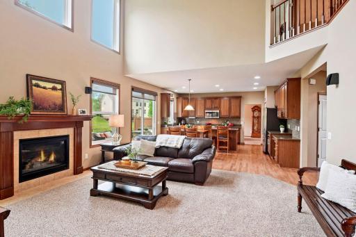 The spacious main floor family room is open to the kitchen and keeps everyone connected.