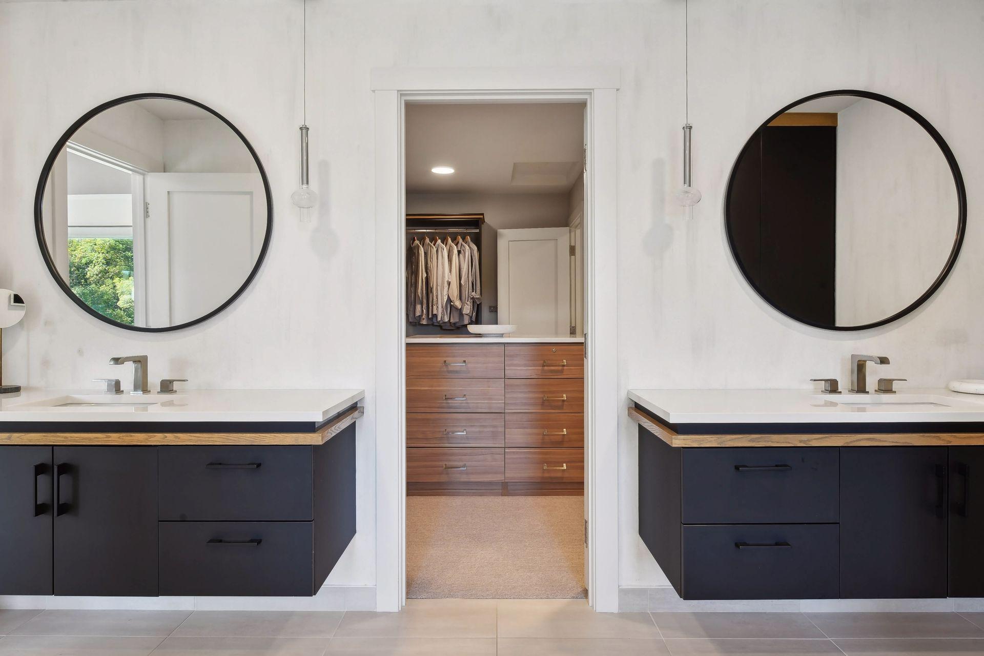 Primary bath leads into the custom walk in closet.