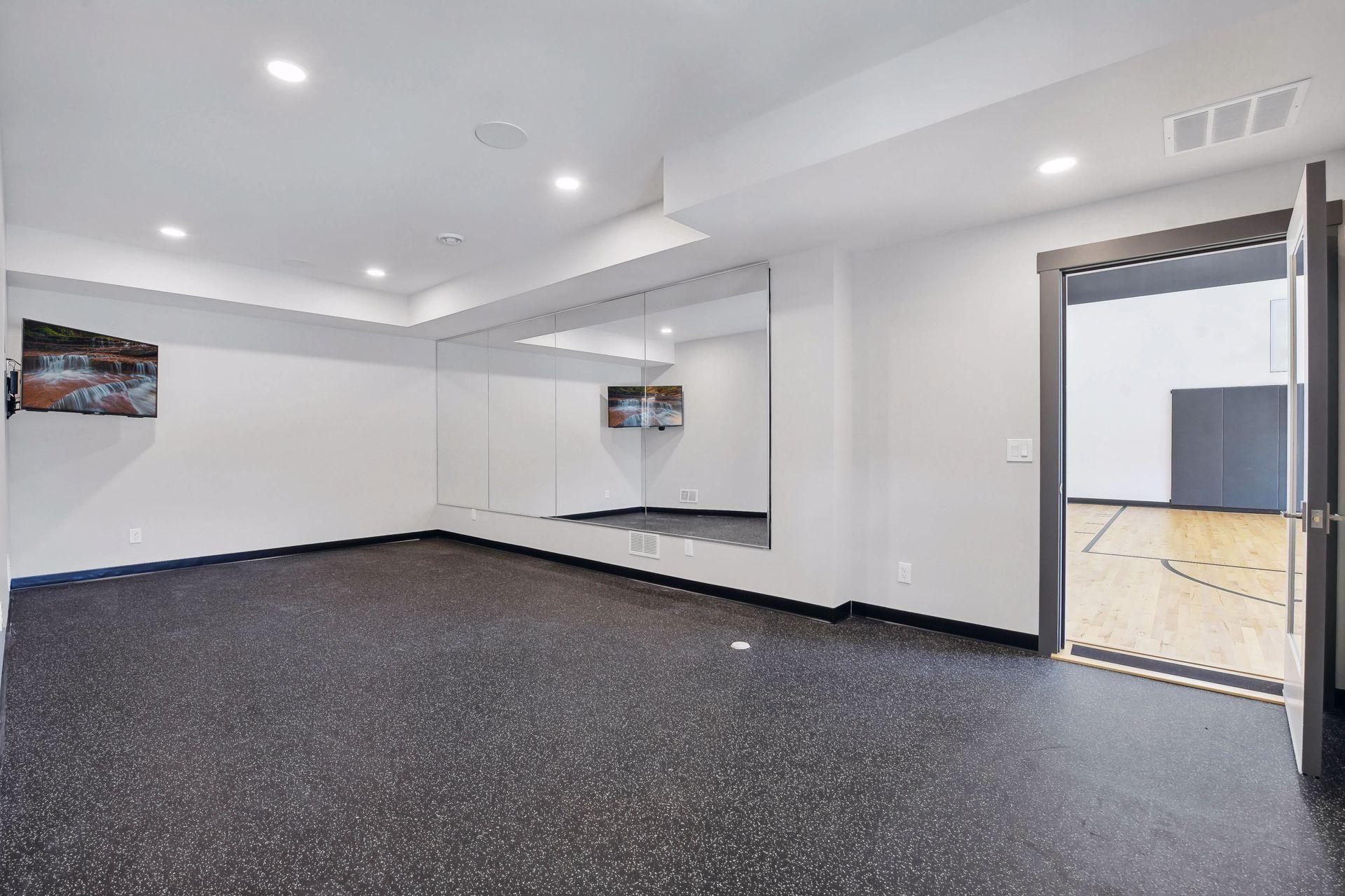 Workout room is ready for your favorite at home equipment!