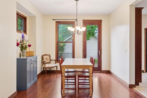 Separate dining room with oversized window and custom door to the deck!