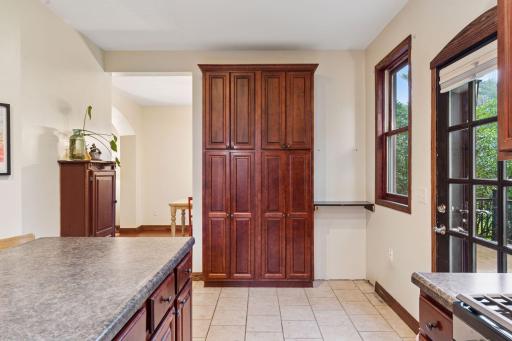 Double wall pantry for extra storage.