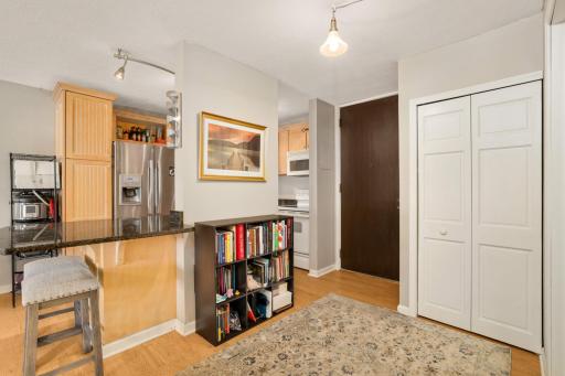This view shows the entry door and welcoming foyer space.