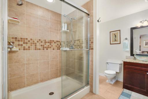 And here is the huge, custom walk-in shower. Perfect!