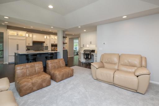 Family room view looking towards the kitchen
