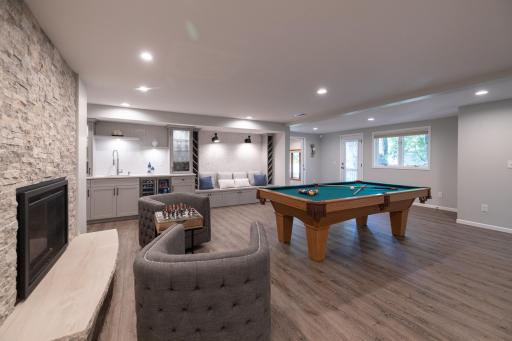 Entertain family and friends in this 24 x 24 lower-level game room