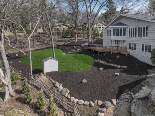 Digitally enhanced photo showing area where sod will be placed