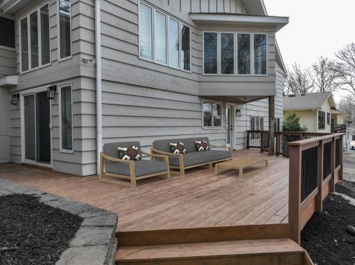 Watch the evening sunsets from the deck overlooking the backyard
