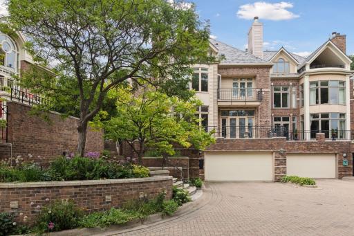 Gorgeous stone walls and a beautiful brick and stone exterior offers an impressive aesthetic.