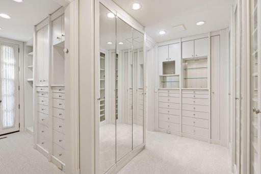 The custom closet in the primary suite is off the charts!