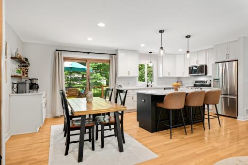 Dining room offers a convenient coffee bar.