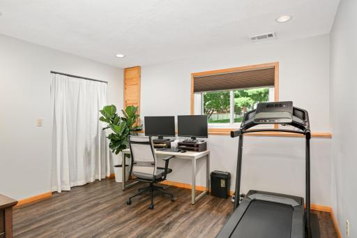 Lower level bedroom currently being used as an office. 5th bedroom.