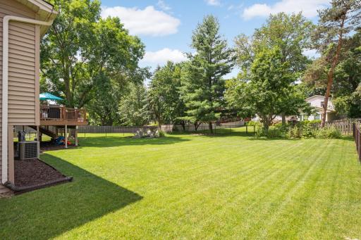 Huge, fenced-in backyard that has been well maintained.