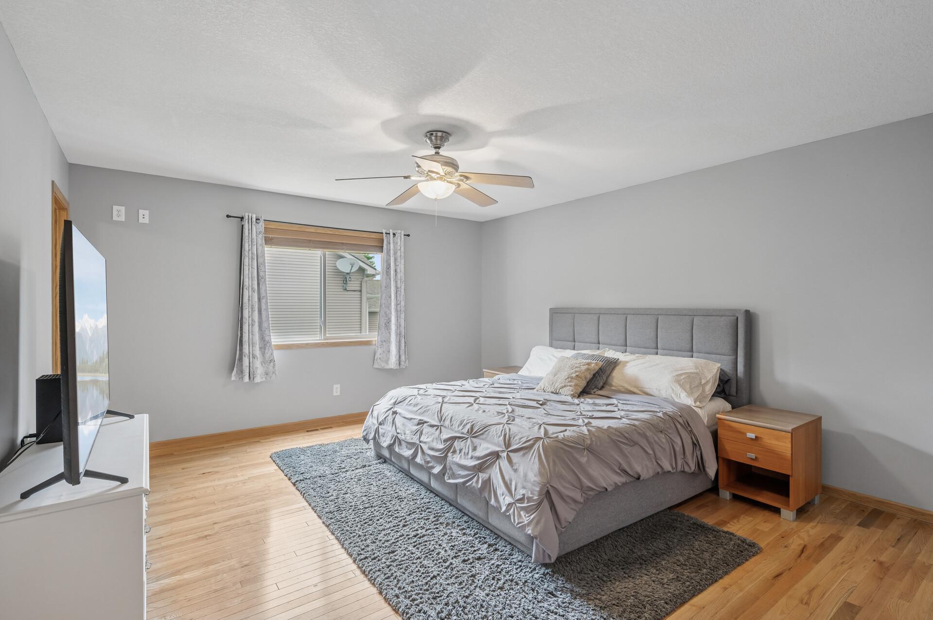 Real Hardwood Flooring Continues Into Upper Level Bedrooms