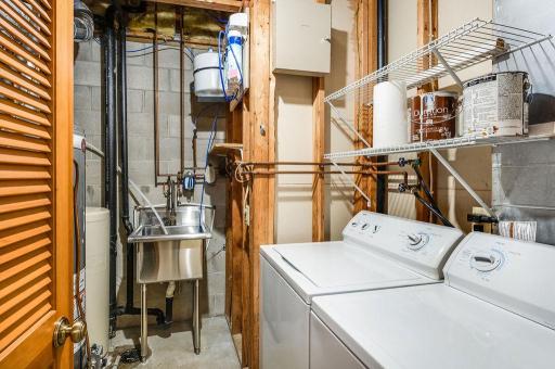 Laundry with owned water softner and water filtration system.
