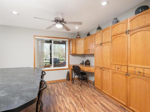 Convenient storage & workstation are great additions to the heart of the home.