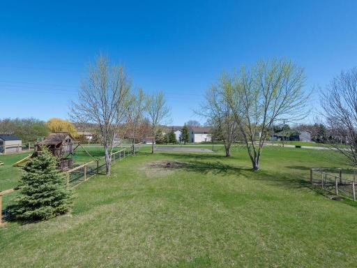 Awesome backyard! Great space for yard games, a firepit, maybe a pool? Lots of possibilities here!