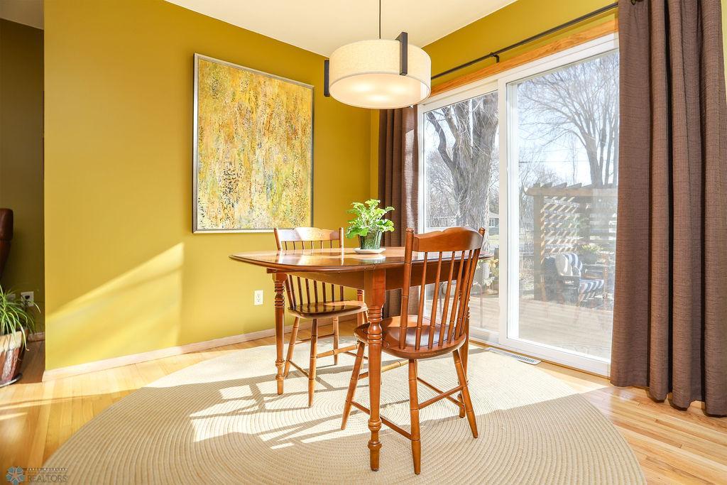 Dining space has room for a larger table, if desired