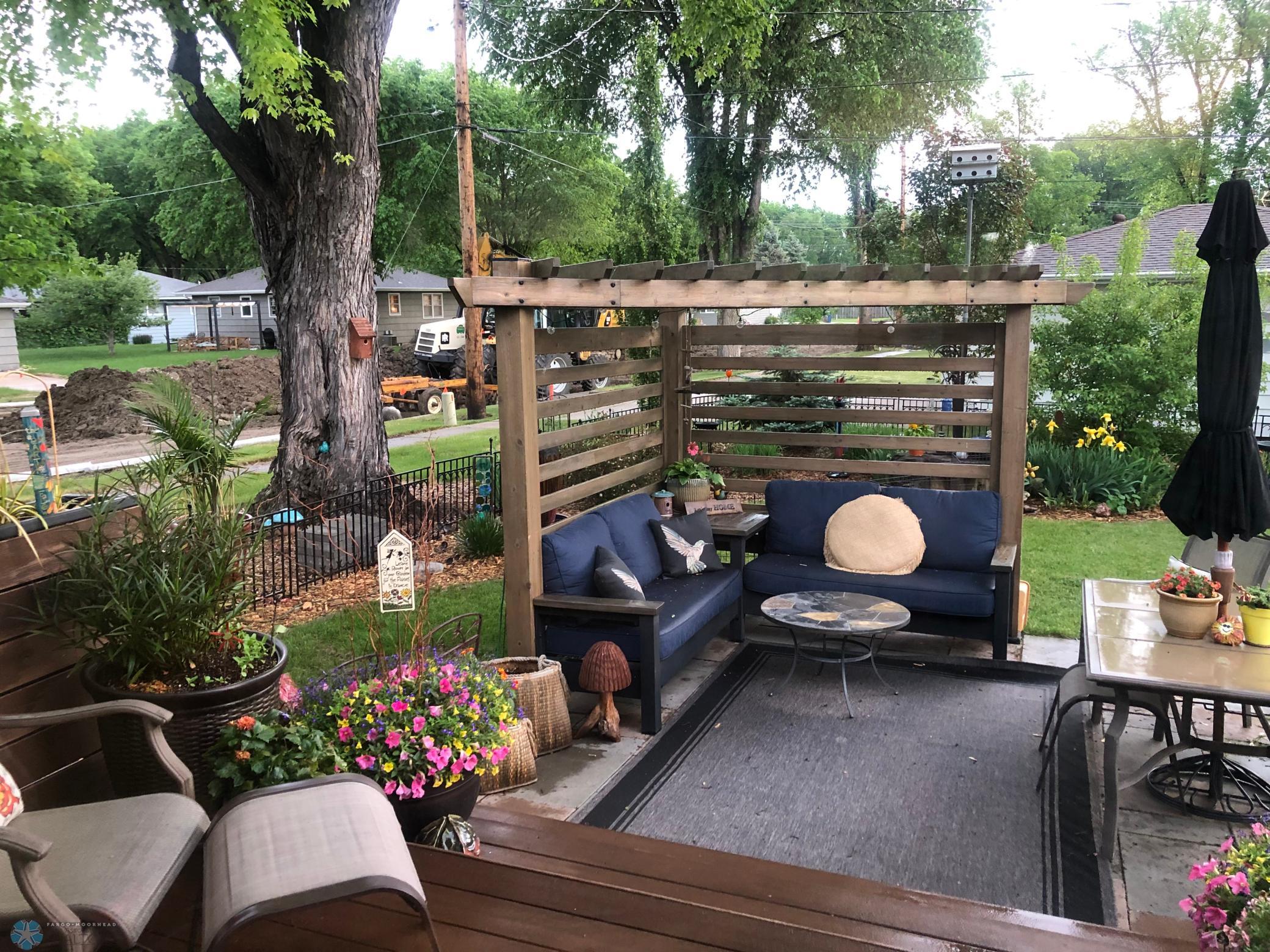 Patio in full bloom, previous summer