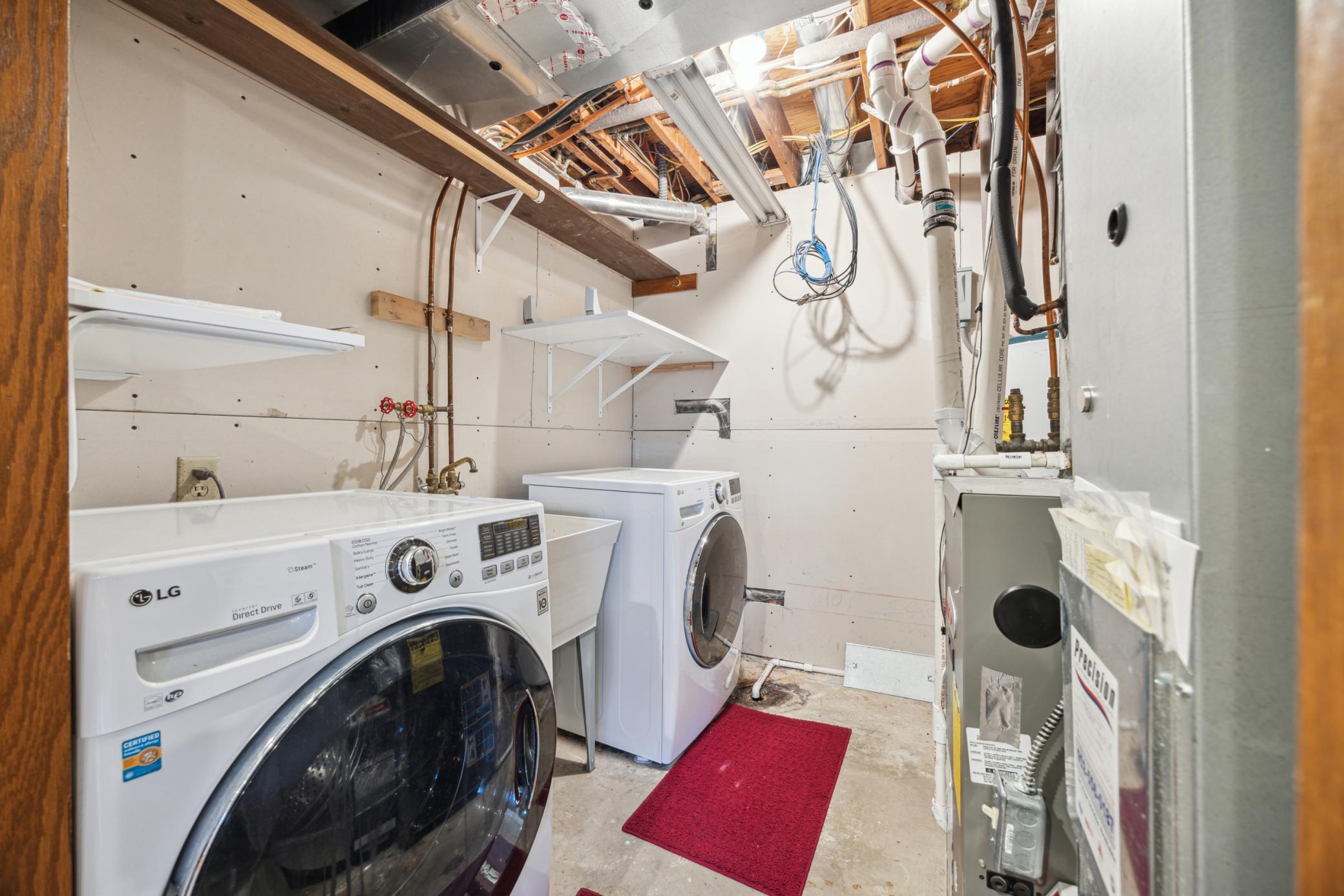 Laundry Area with Newer Washer & Dryer