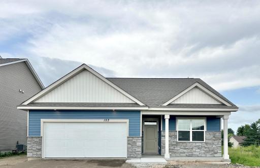 Finished home ready for move in! Covered porch on the front of the house and a 2 car garage.