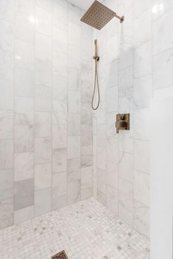 Primary bathroom custom tiled/Marble shower