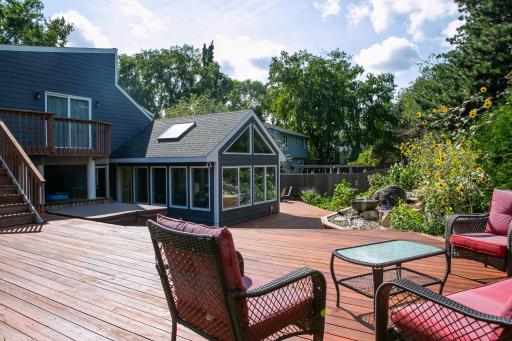 The back entertaining area of this home is truly one of a kind