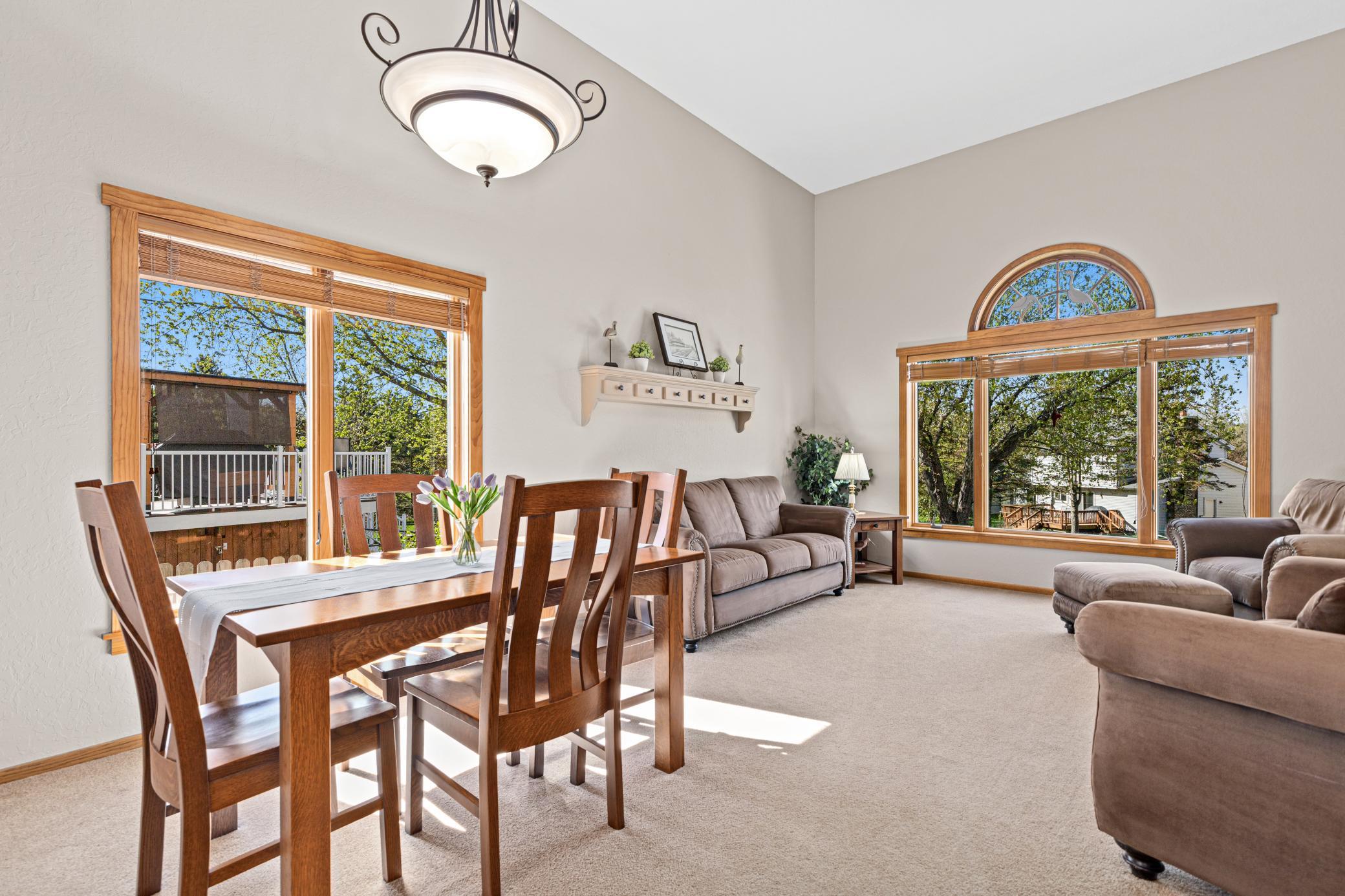 Bright, airy dining space that blends comfort with connection to the outdoors
