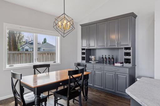 This stylish built-in comes in handy when entertaining as well as providing extra storage space