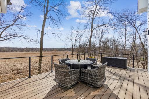 Spacious deck overlooking the mesmerizing wetland views.