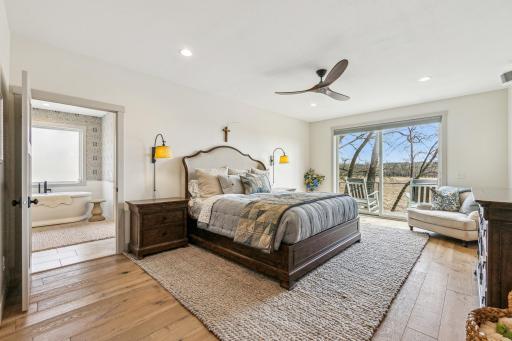 Main level owners suite with private balcony.