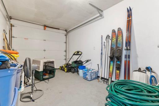 1 stall garage on the walk-out level has a wash tub and electric heat.