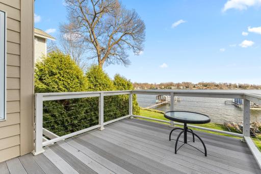 Private deck off the office attached to the primary suite. No stairs for added security.