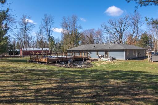 sunken above ground pool with fabulous surrounding deck. Lots of space for friends and family.