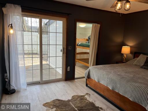 Bedroom with patio door