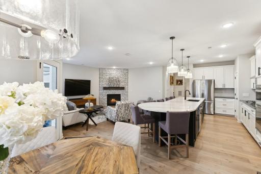 Check out all the space! Extra wide walkway between the perimeter kitchen and the island...can accommodate anything through all phases of life.