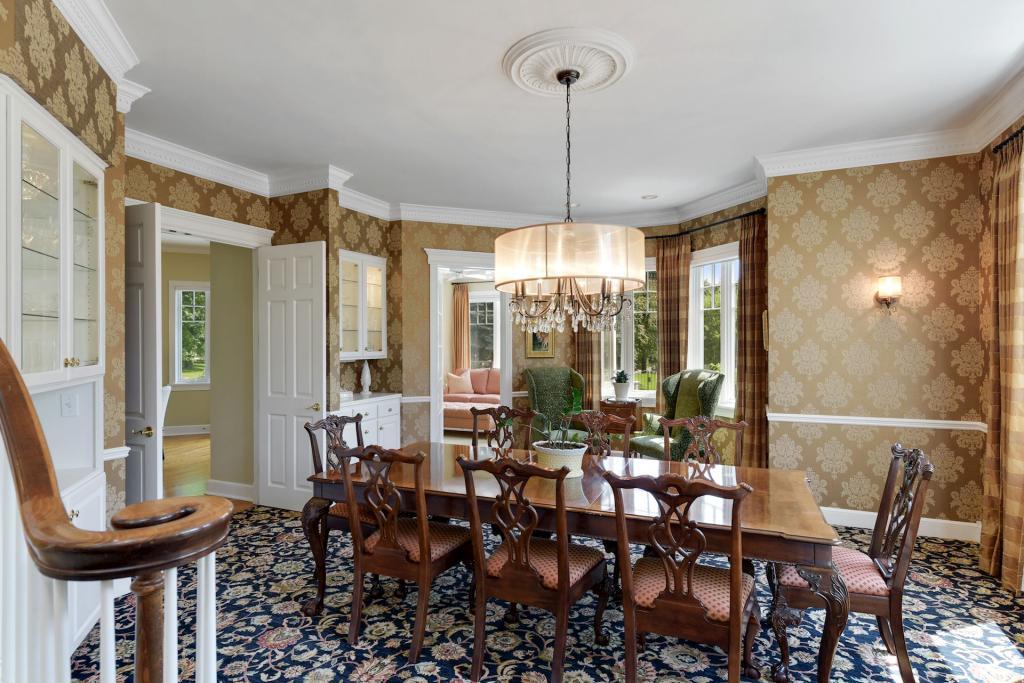 Enough room for all of your guests in this breathtaking formal dining room