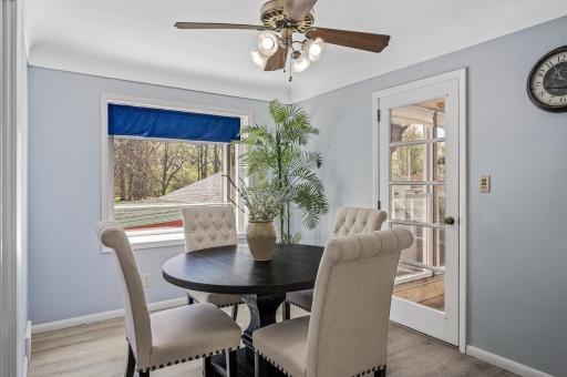 Dining room includes a wonderful garden window