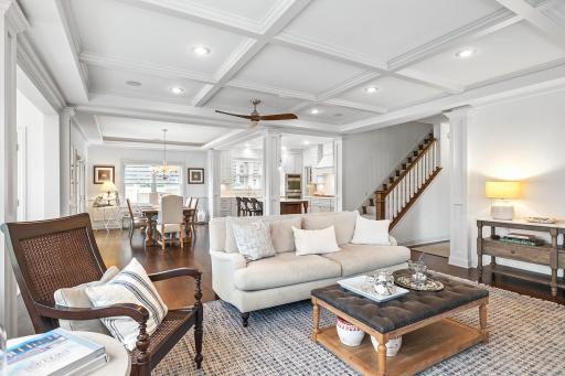 Living room opens to dining room and kitchen