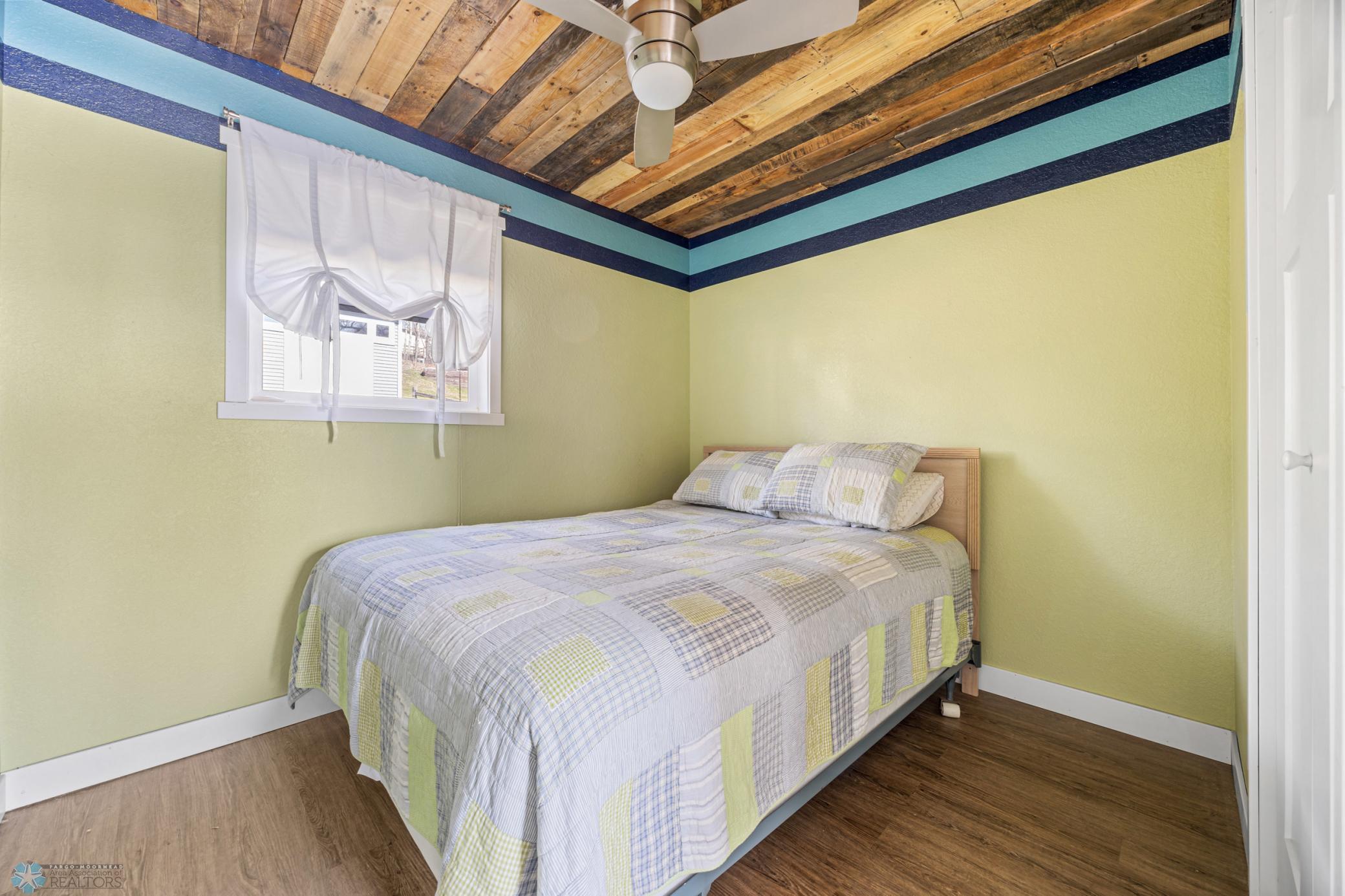 Bedroom1 with Reclaimed Wood Ceiling
