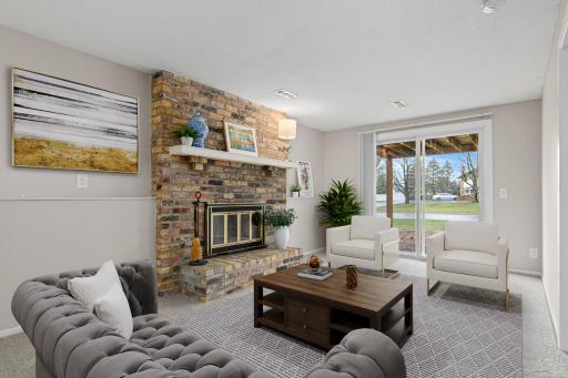 Virtually staged room to show the potential! (Seller has never used the fireplace, and makes no warranty on it's operation)