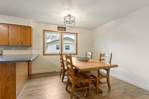 The perfect space for your dining table. The table in the picture is quiet large!!! Plenty of space to add one of your choice.