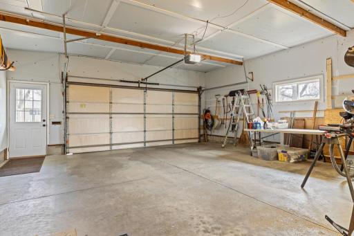 2 stall attached garage is fully finished and insulated! Access to front, rear, and inside home.