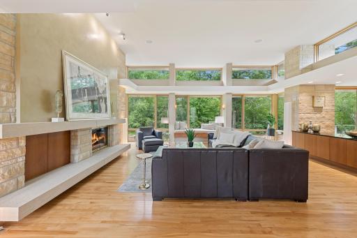Nature provides the curtains of greenery and real hardwood floors.