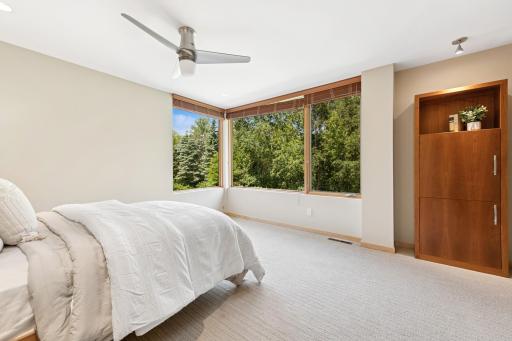 A 3rd Bedroom, another suite with private bathing bath, walk-in closet & handsome corner set windows. Remember there is a separate study space on this level, so this restful room has a singular healthy focus to renew the mind & body.