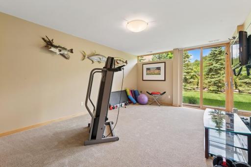 Currently seen as an exercise & yoga room, this flexible space includes a walk-out to an extra wide side yard. Across the hall, another flex room for that other thing you do or your new hobby. All with new carpeting.