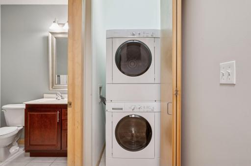 The laundry pair is right next to the 2nd "Guest" bathroom. Enjoy sewer and water, water heaters with endless hot water and softened water - all by the HOA as part of your dues.